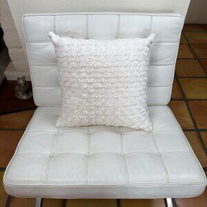 Posh Ivory White 20" x 20" Accent Pillow, Soft Plush Texture, Bedford Cottage
